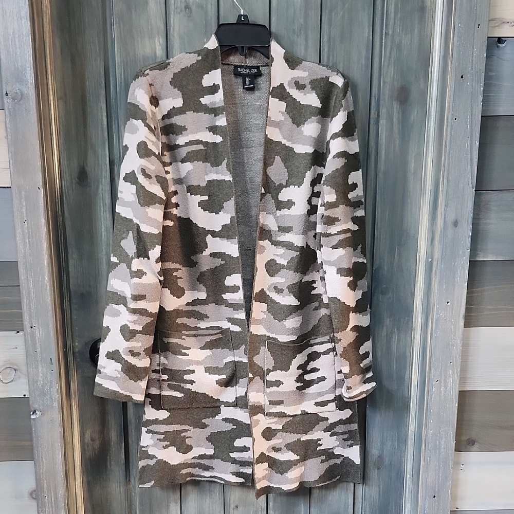 Rachel Zoe Green And Gray Cardigan Sweater